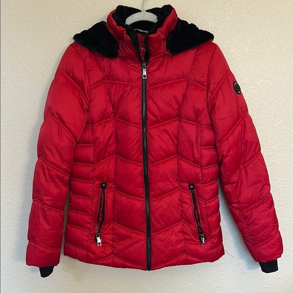 Nautica Jackets & Blazers - Red Nautica Women’s Puffer Jacket with Black Trim